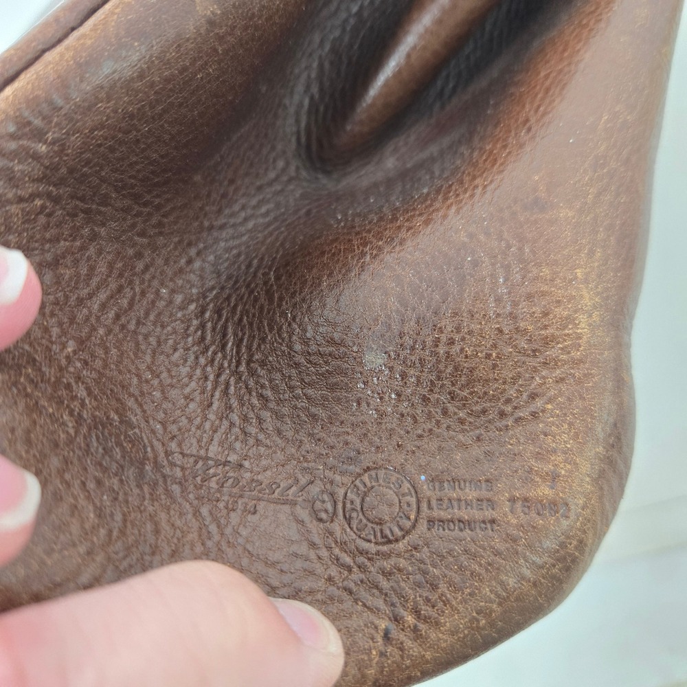 Fossil 1954 Vintage Brown Leather Handbag Frame Top Tote Bag 75082 - Picture 13 of 13